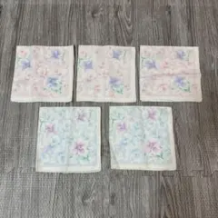 【未使用品】ガーゼハンカチ　花柄　5枚セット