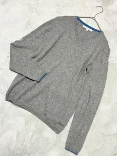 グリーンレーベルリラクシング カシミヤ100% 配色Vニット S