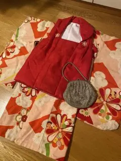 七五三　アンティーク着物　正絹　被布　エプロン