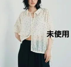 未使用 レプシィム 裾ドロストアソートシャツSS アイボリードットのサムネイル