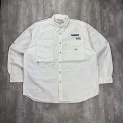 コロンビア ロゴタグ 刺繍企業ロゴ PFG 長袖シャツ ホワイト XL 6681のサムネイル