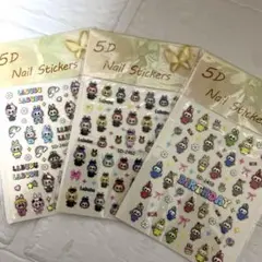 ラブブ　ネイルシール　パーツ　3枚