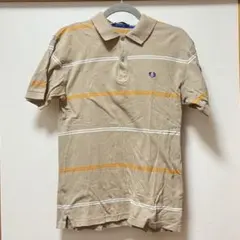 フレッドペリー ポロシャツ メンズ XS 半袖 ベージュ 茶　ボーダー 人気 夏