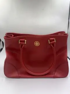 TORY BURCH トートバッグ キャンパス×レザー レッド系 h187 - メルカリ