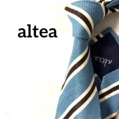 アルテア　altea ネクタイ　レジメンタルストライプ　ライトブルーのサムネイル