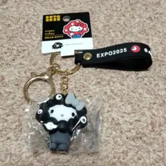 サンリオ ミャクミャク 黒 立体 キーホルダー ハローキティ