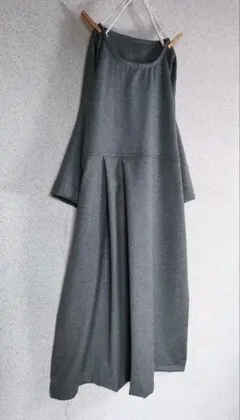 柔らかop*ウール·チャコールグレー·微起毛·ドルマンスリーブ