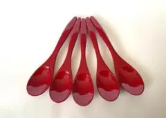 コーヒースプーン 木製 漆塗り 朱塗り5本セット ティースプーン