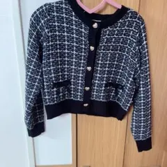 ニットカーディガン 地雷系 量産型 ツイード柄