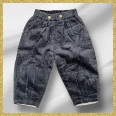パンツ ズボン グレー 男の子 女の子 ベビーコーデュロイ ゴム 裏起毛
