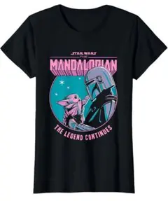 スターウォーズ マンダロリアン Tシャツ ブラック レディース 半袖