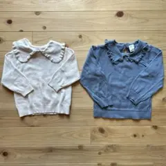 ZARABABY・H&MBABY 襟フリルニット2点セット　80-90