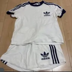 adidas タオル地テリー セットアップ 半袖　アディダス　パジャマにも