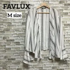 FAVLUX ストライプ柄 フレアスリーブ カーディガン 【M】