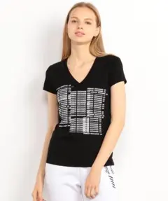 タグ付き新品未使用/アルマーニエクスチェンジロゴ半袖TシャツトップスVネック女性