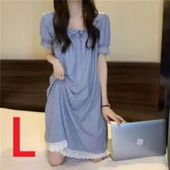 92③青 ナイトウェア・ルームウェア・ネグリジェ ・パジャマ・L