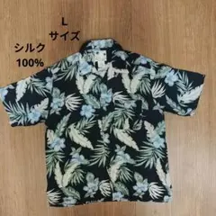 シルク100% Lサイズ アロハシャツ 開襟 Banana Cabanaのサムネイル