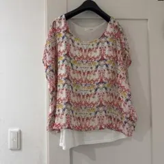 多色抽象パターン 半袖Tシャツ