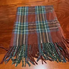 チェック柄　フリンジ　ストール　マフラー　大判