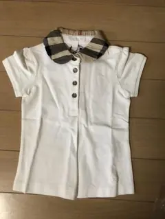 Burberry ポロシャツ ホワイト ストライプ襟 5ボタン　4Y 104cm