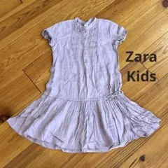 ZARA リネンワンピース 半袖 くすみパープルのサムネイル