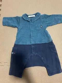 familiar チェック柄ロンパース 60