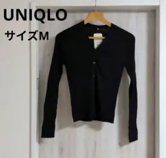 ユニクロ　エクストラファインメリノリブショートカーディガン　サイズМ