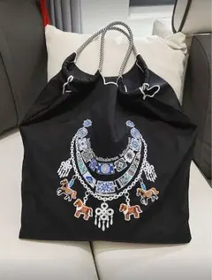 【新品未使用】お馬さん刺繍トートバッグ ショッピングバッグ エコバッグ