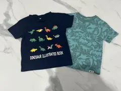 恐竜イラストTシャツ 90サイズ 2枚セット