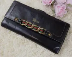 GUCCI 長財布 ゴールドチェーン シェリーライン