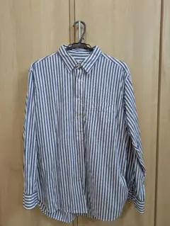 UNIQLO ユニクロ ストライプ プルオーバーシャツ 長袖 L
