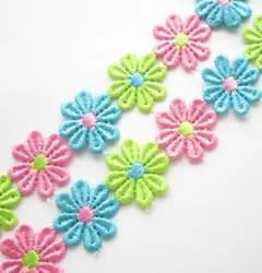 【１m・花38枚 】貼り付け素材 花刺繍 レース（B）