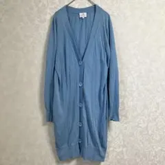 LANVIN en Bleu シルク混 M ロングカーディガン ブルー 薄手のサムネイル