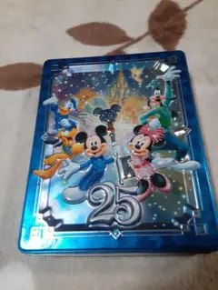 Disney - ディズニーランド　25周年　缶のみ 缶のみ】東京ディズニーランド 25周年記念 アニバーサリー丸型