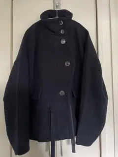 ENFOLD ネイビー ウールリバー　コート38