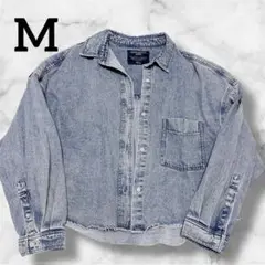 美品 ライトオン デニムシャツ ブルー オーバーサイズ M 大きめ 秋服