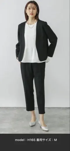 グローバルワークスーツセット　スゴラクストレッチジャケットパンツブラウスセットM