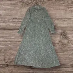 spray premium 花柄ボウタイフリルワンピース グリーン