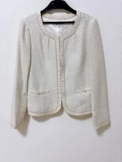 Aylesburyアリスバーリー　ツイードノーカラージャケット 9号 Mサイズ