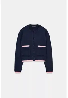 ZARA コントラストニットジャケット