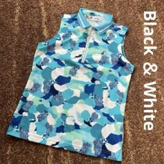 極美品極上品Black ＆ White レディース ゴルフ ノースリーブシャツM
