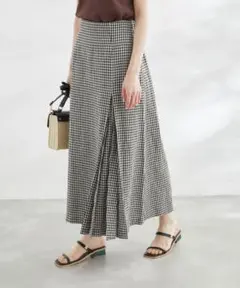 ROPÉ PICNIC 麻混アシンメトリータックカラースカート