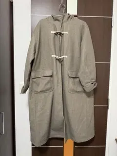 グレー フード付きダッフルコート