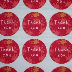 紅葉柄『Thank you』シール♥1シート48枚