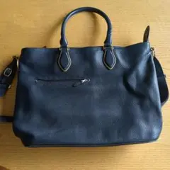 ネイビー レザー トートバッグ