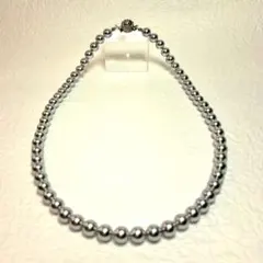 50センチの９ミリのブラック貝パールのネックレス