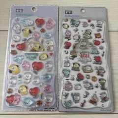 BT21 プチドロップステッカー 2点セット 国内正規品 新品未使用