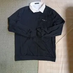 SHEIN 長袖ポロシャツ ブラック L