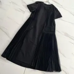 極美品✨sacai アシンメトリー 再構築 プリーツ 半袖 異素材切替ワンピース 2026年最新】sacai レディース ワンピースの人気アイテム - メルカリ