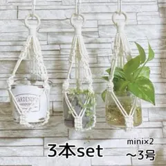 プラントハンガー　マクラメ ハンギング ハンギングプランター mini×2 3本のサムネイル